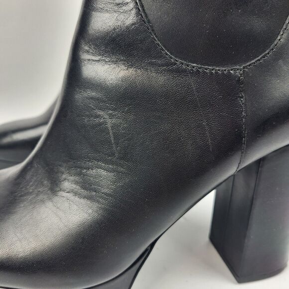Ash Ankle Boots Block Heel Leather Black Size Size 40 EU. Size 10 US. - Picture 4 of 16